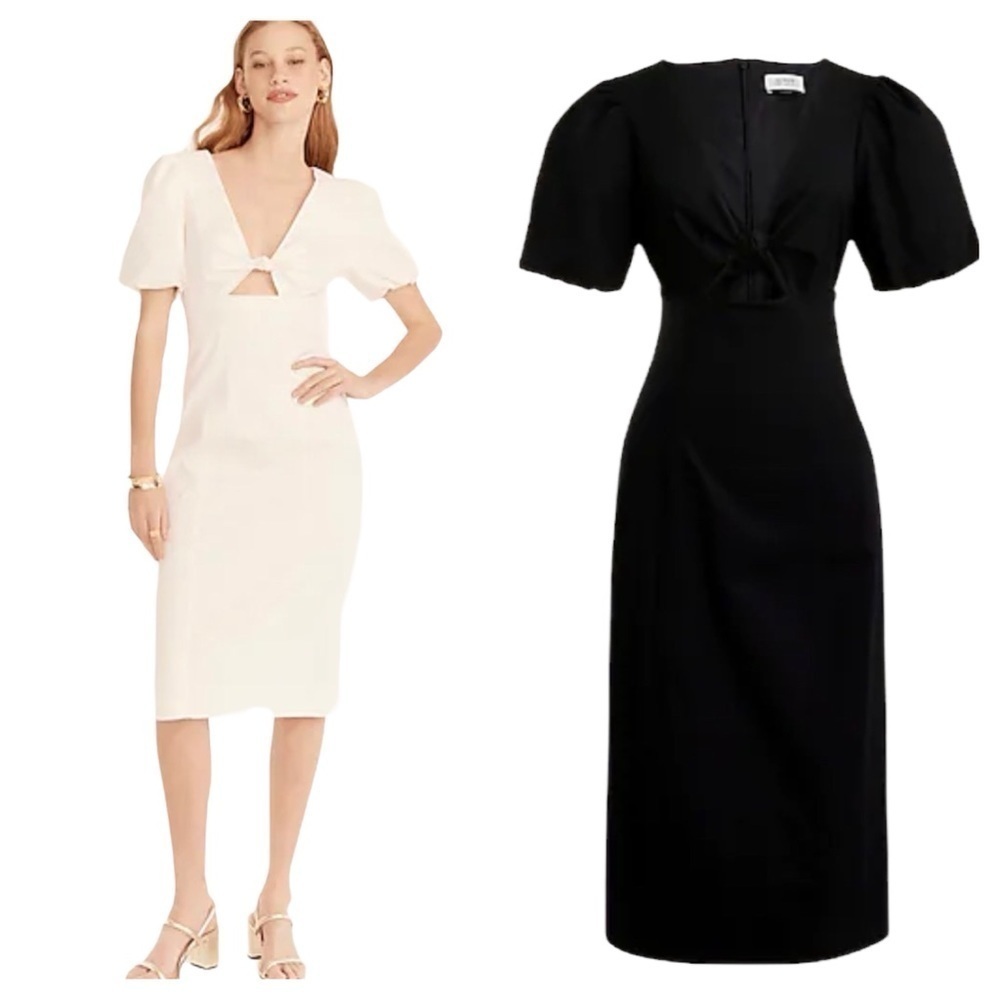 J. Crew Collection Cutout Puff-Sleeve Dress Cutout Dress Size 00 NWT